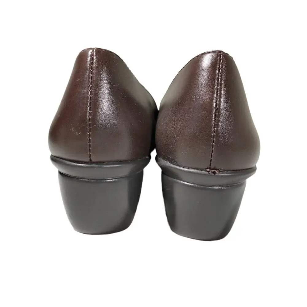 Strictly‎ Comfort Women's Size 10M Brown Leather Wedge Heel Closed Toe Shoes
